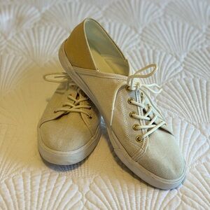 Ladies Tommy Hilfiger Cream Canvas Sneakers